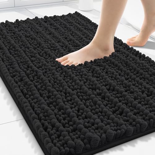 Smiry Bathroom Rugs 30X20, Extra Soft Rubber Backing Chenille Bath Mats