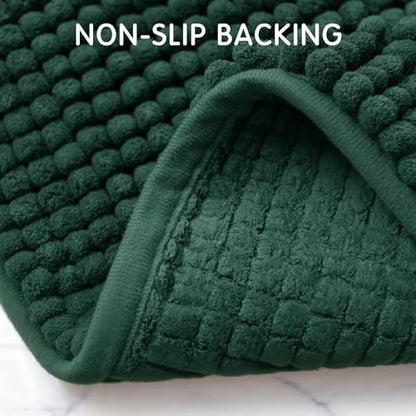 SUBRTEX Bathroom Rugs, 20" x 32" Chenille Bath Rug Soft Short Plush Bath Mat Soft Shower Mat Water Absorbent Shower Mat Quick Dry Machine Washable, Celadon