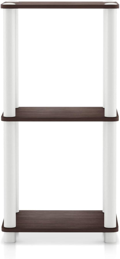 Homes: Inside + Out Apexa Modern 3-Tier Narrow Shelving Units, Collectibles Display Shelves, Easy Assembly Standing Shelf, Home Storage Organizer for Living Room, Bedroom, Office, Espresso
