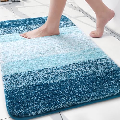 Arotive Microfiber Bathroom Rugs, Shaggy Soft Absorbent Bath Rug, 24x16