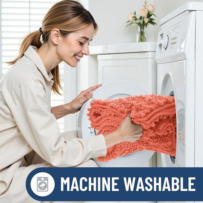 Smiry Bathroom Toilet Rugs U Shaped 24X20, Chenille Bath mats for Toilet