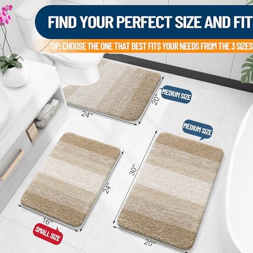 OLANLY Small Bathroom Rugs 35x16, Extra Soft Absorbent Microfiber Bath Rugs
