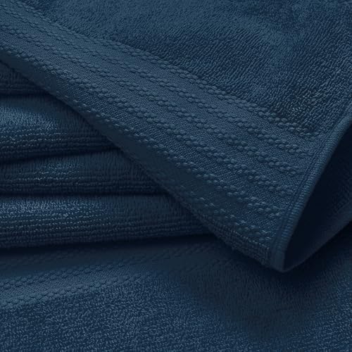 GLAMBURG Premium Cotton Oversized 2 Pack Bath Sheet 35x70-100% Pure Cotton - Ideal for Everyday use - Ultra Soft & Highly Absorbent - Machine Washable - Mineral Blue
