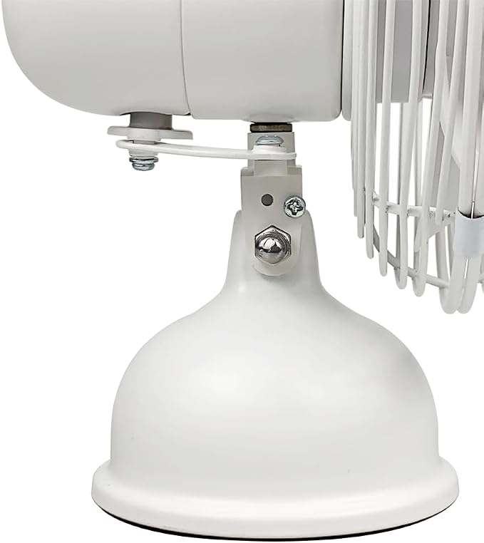 Good Housekeeping 5" All-Metal (92522) USB Desktop Laptop Nightstand Fan with Oscillation (Matte White)