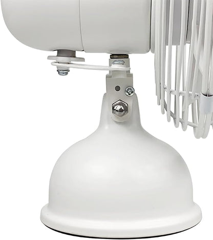 Good Housekeeping 5" All-Metal (92522) USB Desktop Laptop Nightstand Fan with Oscillation (Matte White)