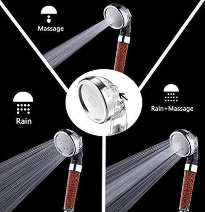 Shower Head,High Pressure Water Saving Detachable 3 Mode Function Filtered Handheld Showerhead for Dry Hair & Skin SPA