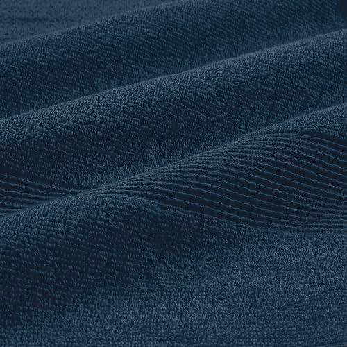 Belizzi Home 4 Pack Bath Towel Set 27x54, 100% Ring Spun Cotton, Ultra Soft Highly Absorbent Machine Washable Hotel Spa Quality Bath Towels for Bathroom, 4 Bath Towels - Mineral Blue
