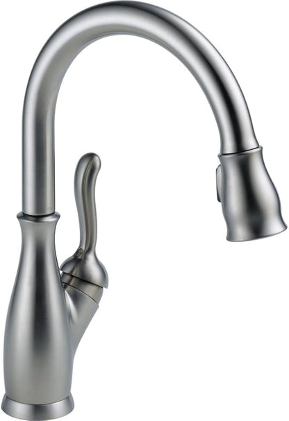 Delta Leland Brushed Nickel Kitchen Faucet, Kitchen Faucets with Pull Down Sprayer, Kitchen Sink Faucet, Faucet for Kitchen Sink with Magnetic Docking Spray Head, Arctic Stainless 9178-AR-DST