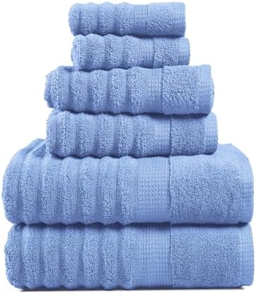 LANE LINEN Towel Set Soft Absorbent Quick Dry 100% Cotton 6 Piece - Allure
