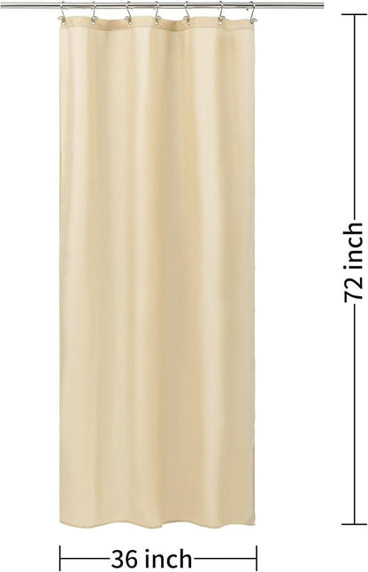ALYVIA SPRING Stall Waterproof Fabric Shower Curtain or Liner Khaki, 36x72 | 2 Magnets, Soft Cloth & Hotel Quality, Machine Washable, Light-Weight, Stall Size
