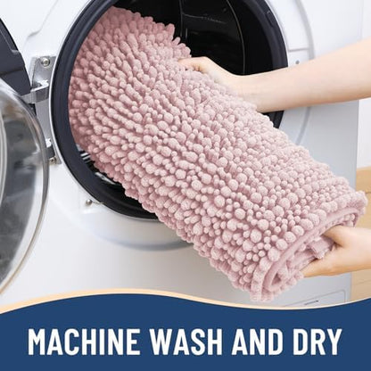 Arotive Bathroom Rugs Mat 24x16, Soft Absorbent Chenille Shaggy Bath Mat