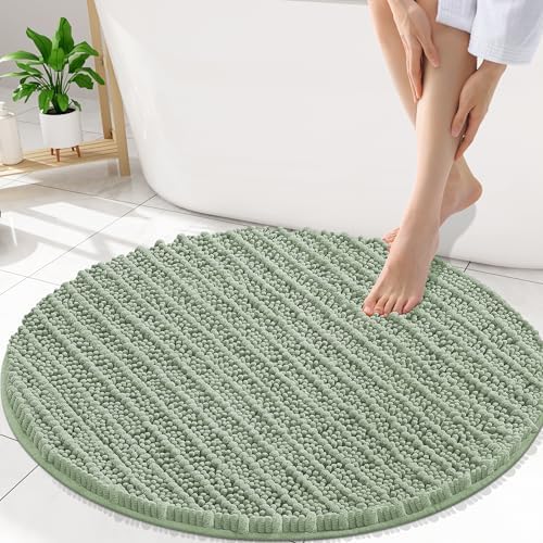 Smiry Bathroom Rugs Round 30X30, Extra Soft Rubber Backing Bath Mats