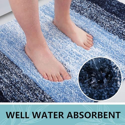 Arotive Microfiber Bathroom Rugs, Soft Absorbent Contour Toilet Rugs, 24x20
