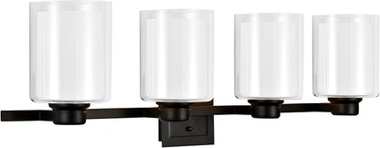 Design House 556167-BLK Oslo Vanity Light Fixture Matte Black, 4-Light