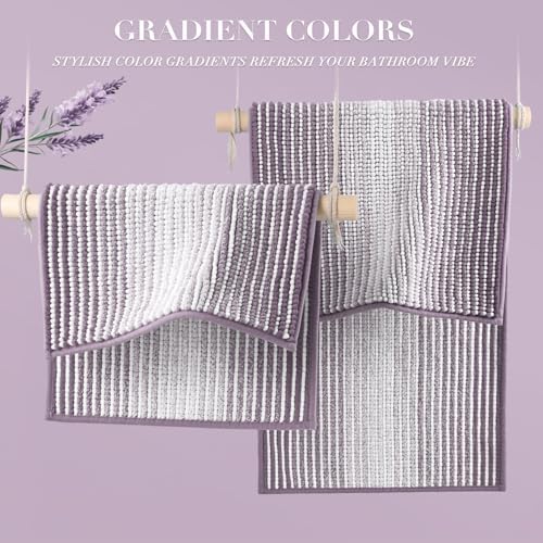 BSICPRO Bathroom Rugs Sets 2 Piece, Non Slip Bath Mats, Lavender Purple