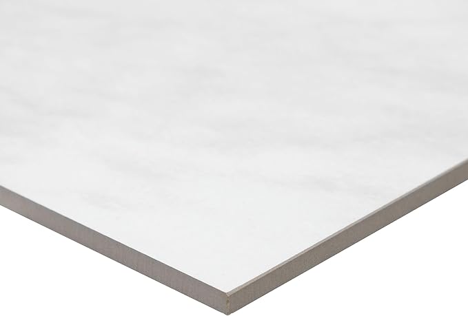 Daltile Perpetuo 12" x 24" Marble Look Ceramic Wave Wall Tile in Satin Timeless White for Kitchen Backsplashes, Living Room or Bathroom Walls (8 PC Per Carton) (15.52 SQFT Per Carton)