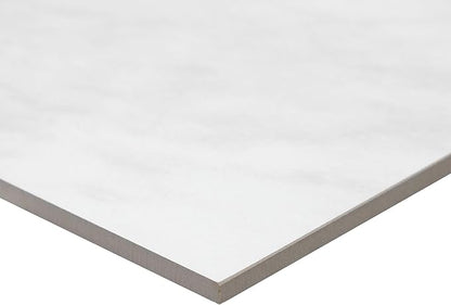 Daltile Perpetuo 12" x 24" Marble Look Ceramic Wave Wall Tile in Satin Timeless White for Kitchen Backsplashes, Living Room or Bathroom Walls (8 PC Per Carton) (15.52 SQFT Per Carton)