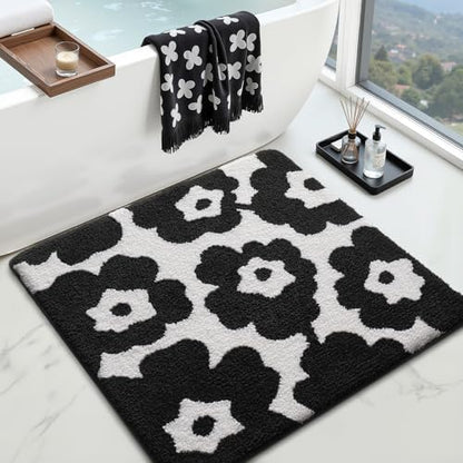 LUMI Square Bathroom Rug 32x32, Soft Absorbent Bath Mat, Non Slip