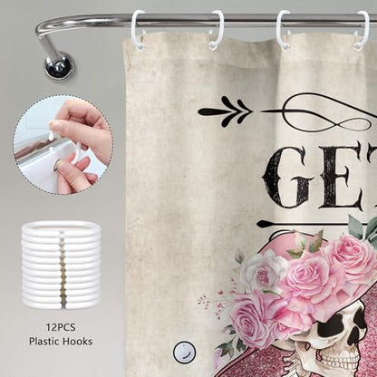 Skull Skeleton Halloween Gothic Spooky Goth Bathroom Shower Curtain Set
