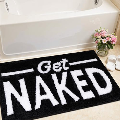 KOEXM Get Naked Bath Mat Cute Bathroom Rugs 16" x 24" Non Slip