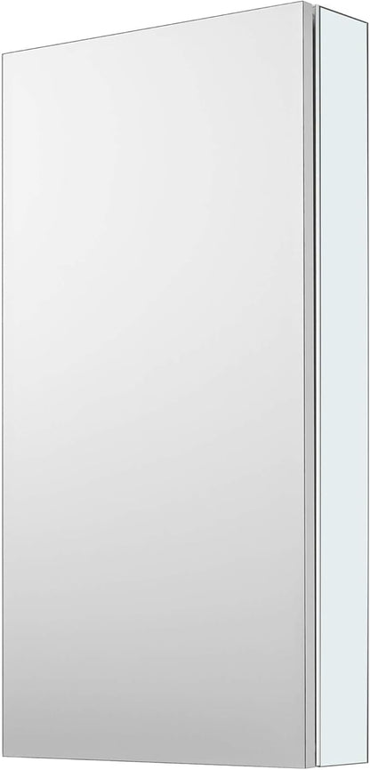 Sunrosa Aluminum Bathroom Medicine Cabinet with Mirror Door, Wall-mountable and Recessed-in Mirror Cabinet, 1 Door Medicine Cabinet Organizer (18"×27.5"×4.75"[SingleDoor])