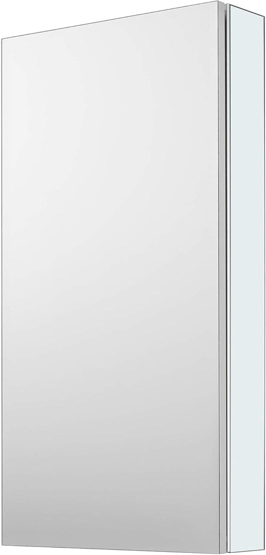 Sunrosa Aluminum Bathroom Medicine Cabinet with Mirror Door, Wall-mountable and Recessed-in Mirror Cabinet, 1 Door Medicine Cabinet Organizer (18"×27.5"×4.75"[SingleDoor])