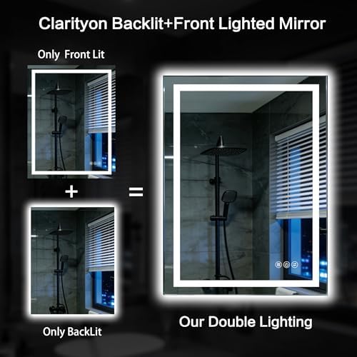 40"x 30" LED Bathroom Mirror with Lights, 90CRI Anti-Fog Wall Vanity Mirror