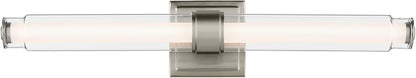 Kichler Laurene LED Bath Bar Light, Brushed Nickel | Linear vanity light with clear glass for mirrors and vanities (26.5" x 5"), 55238NILED