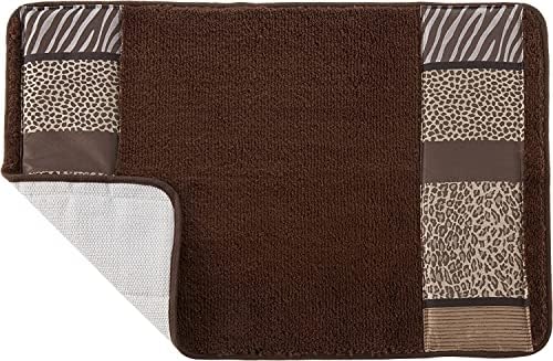 Zahari Home Safari Stripes Animal Bathroom Rug Classic Luxury Leopard Cheetah Zebra Bath Rug Contemporary Decor Beautiful Shower Mat Unique Design Stylish Bathroom Rug Bath Shower Tub Decor