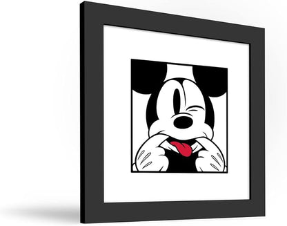 Trends International Gallery Pops Disney Mickey Mouse - Mickey Expressions - Funny Face Wall Art Wall Poster, 12" x 12", Black Framed Version