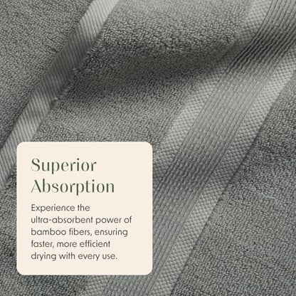 Luxury Bamboo Rayon Oversized Bath Towel Set | 2-Pack | Ultra Soft | Carbon