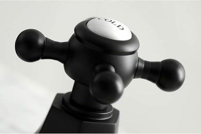 Kingston Brass KS4460BX Metropolitan Widespread Bathroom Faucet, 5-9/16 Inch in Spout Reach, Matte Black