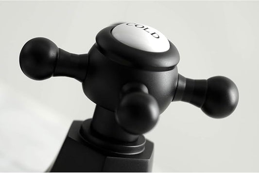 Kingston Brass KS4460BX Metropolitan Widespread Bathroom Faucet, 5-9/16 Inch in Spout Reach, Matte Black