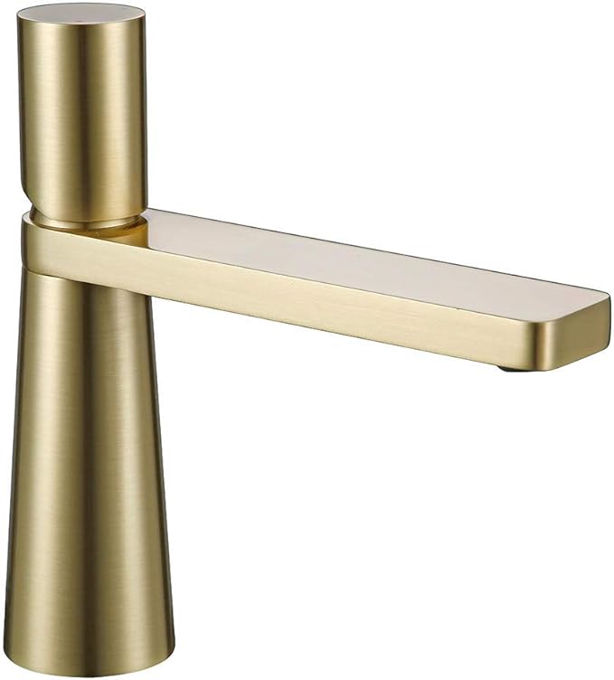 Faucet Sink Bathroom Faucets Brass Hole Single Handle 360 Degree Rotation Deck Mounted Basin Hot and Cold Water-Matt Black (Brushed Gold) Faucet