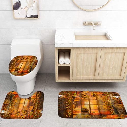 Yddsky Fall Maple Garland House Shower Curtain Sets for Bathroom,72x72 Inch