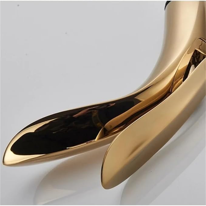 Faucet Faucets Stainless Steel Basin Faucet Tall Short Deck Mounted Bathroom Sink Mixer Tap Hot and Cold Water(Rose Gold) Faucet