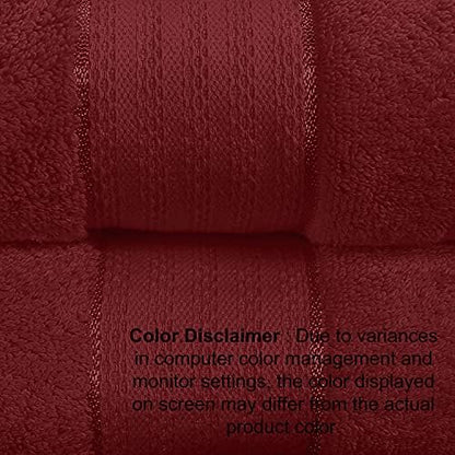 GLAMBURG 700 GSM Premium Oversized Extra Large Cotton Bath Sheet 35x70-100% Combed Cotton - Luxury Hotel & Spa Quality - Durable Ultra Soft Highly Absorbent - Burgundy
