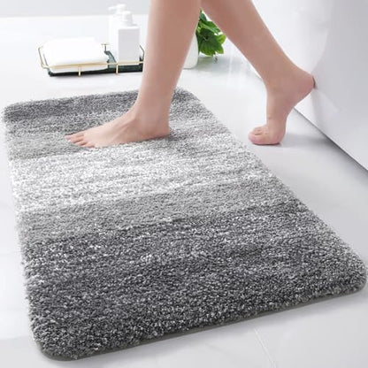 Arotive Microfiber Bathroom Rugs, Shaggy Soft Absorbent Bath Rug, 30x17