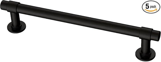 Franklin Brass Francisco (5-Pack) Cabinet Handles 5-1/16" Hole Center Pulls | Matte Black Hardware Kitchen Door, Drawers, Dressers, Furniture P29618Z-FB-B1