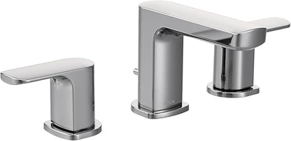 Moen Rizon Chrome Two-Handle Widespread Bathroom Faucet, Valve Required, T6920