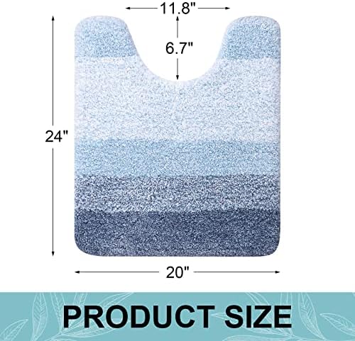 Arotive Microfiber Bathroom Rugs, Soft Absorbent Contour Toilet Rugs, 24x20