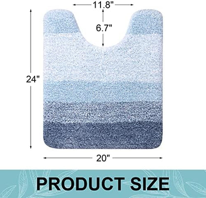 Arotive Microfiber Bathroom Rugs, Soft Absorbent Contour Toilet Rugs, 24x20