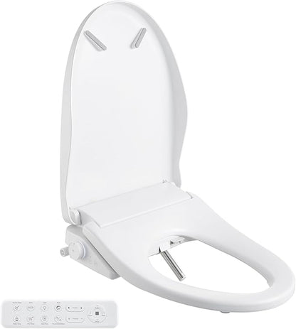 Smart Bidet Toilet Seat with Remote, Adjustable Heated Seat&Air Dryer, Endless Instant Warm Water, Multiple Spray Modes, Stainless Steel Nozzle, Soft Close, Deodorizer, 3D Curved(AMZ-US-NKH3101-NA)