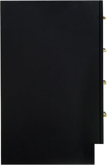 ARIEL Hepburn 48-inch Bathroom Vanity Base Cabinet,Solid Wood, 2 Soft Closing Doors, 9 Dovetail Drawers, Black
