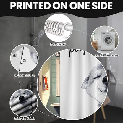 Small Stall Shower Curtain Rv Dog Shiba Inu, 48 x 72 Inchs