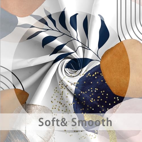 Boho Navy Blue Stall Shower Curtain with Hooks 36x72 Inch