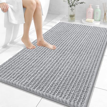 OLANLY Large Bathroom Rugs 44x32, Thick Soft Absorbent Chenille Bath Rugs