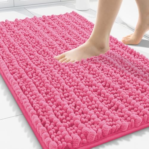 Smiry Bathroom Rugs 30X20, Extra Soft Rubber Backing Chenille Bath Mats
