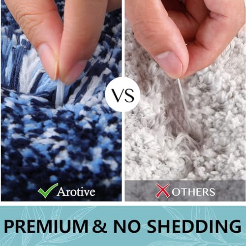 Arotive Microfiber Bathroom Rugs, Soft Absorbent Contour Toilet Rugs, 24x20