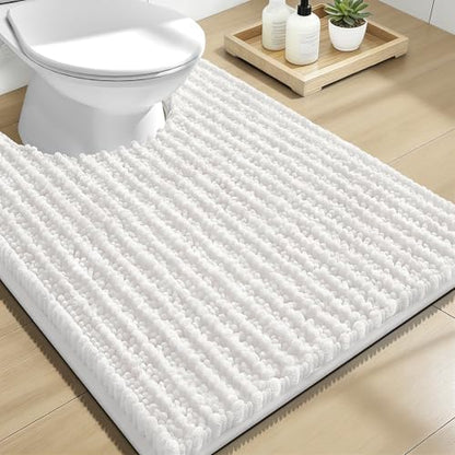 OLANLY U-Shaped Toilet Rug 24x20, Thick Soft Absorbent Chenille Contour Rug